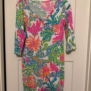 Lilly Pulitzer Vibrant Pima Cotton Dress - 3/4 Sleeve